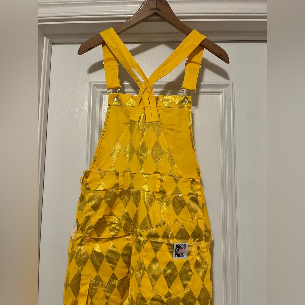 Birds of Prey Adult Size Small Harley Quinn Yellow Gold Overalls Jumpsuit - Picture 7 of 10